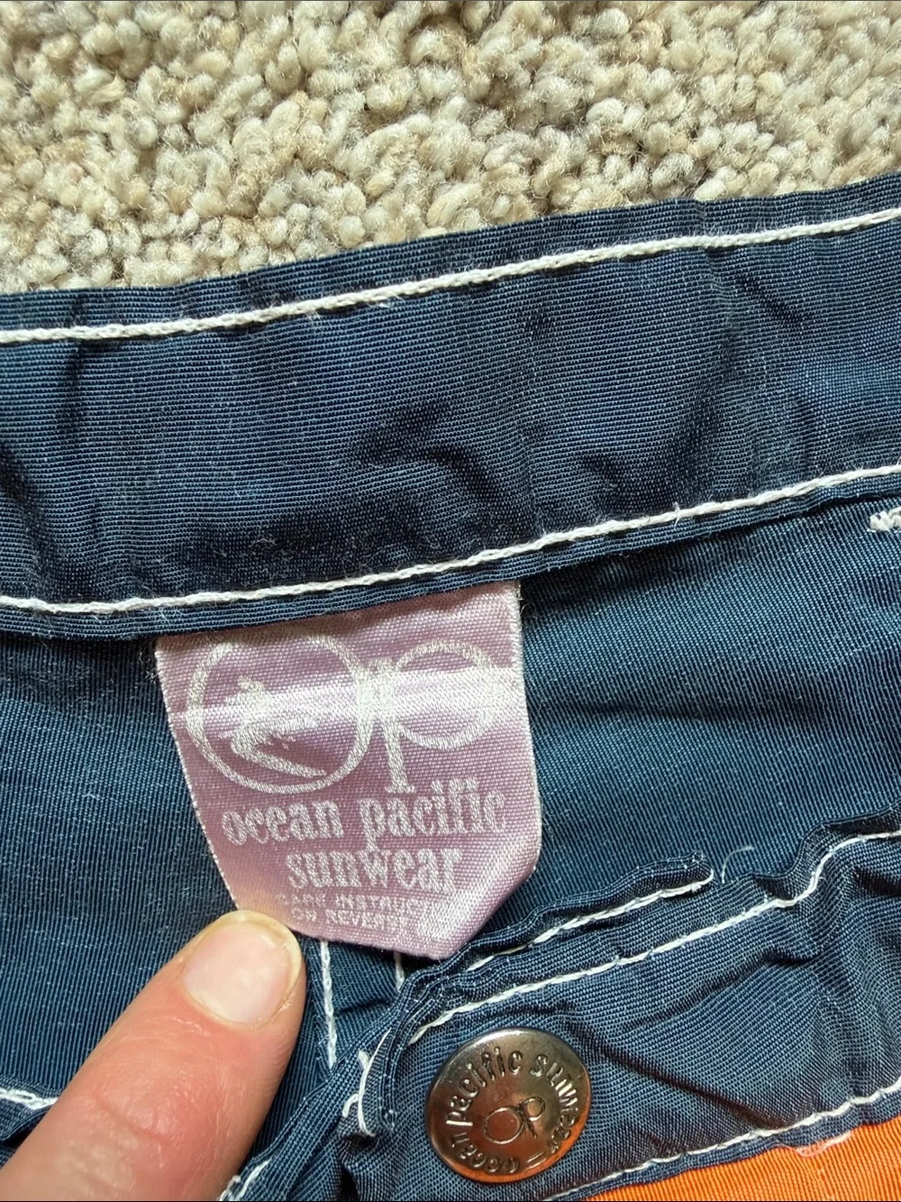 Vintage OP Ocean Pacific Colorblock Board Swim Shorts OutdoorTrunks Med Waist32”